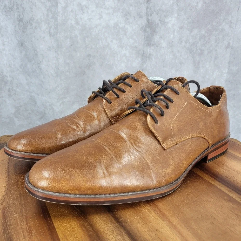 Goodfellow Oxford Shoes Mens 12 Brown Faux‎ Leather  Dress Shoes F317004